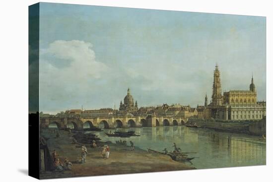 View of Dresden from the Right Bank of the River Elbe Upriver of the Augustusbruecke, 1747-Canaletto-Premier Image Canvas