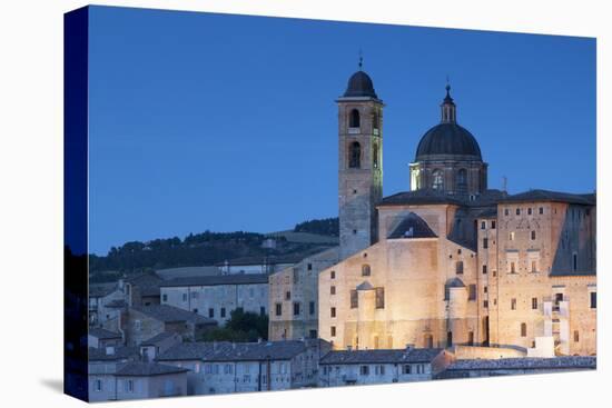 View of Duomo (Cathedral) at Dusk, Urbino (Unesco World Heritage Site), Le Marche, Italy-Ian Trower-Premier Image Canvas