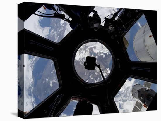 View of Earth Through the Cupola On the International Space Station-Stocktrek Images-Premier Image Canvas
