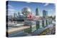 View of False Creek and Vancouver skyline, including World of Science Dome, Vancouver, British Colu-Frank Fell-Premier Image Canvas