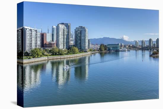 View of False Creek from Cambie Street Bridge and Vancouver skyline, Vancouver, British Columbia, C-Frank Fell-Premier Image Canvas