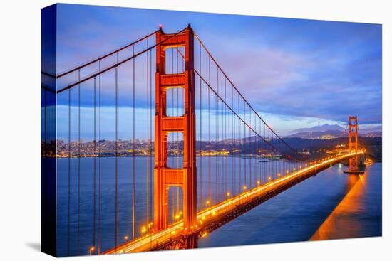 View of Famous Golden Gate Bridge by Night-prochasson-Premier Image Canvas