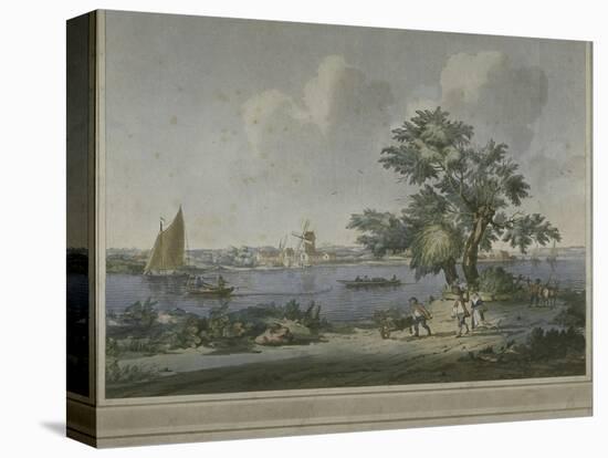View of Figures Transporting Vegetables Along the Bank of the River Thames, 1787-John the Elder Cleveley-Premier Image Canvas