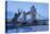 View of Fountain with Tower Bridge in the Background, Thames River, London, England-null-Stretched Canvas