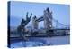 View of Fountain with Tower Bridge in the Background, Thames River, London, England-null-Stretched Canvas
