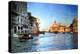 View of Grand Canal on Sunset - Venetian Pictures in Painting Style-Maugli-l-Stretched Canvas