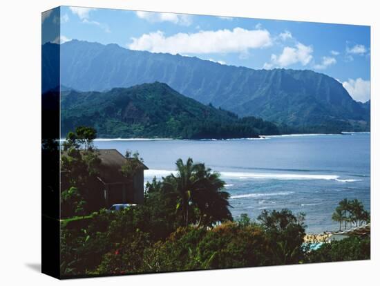 View of Hanalei Bay and Bali Hai from the Princeville Hotel, Kauai, Hawaii, USA-Charles Sleicher-Premier Image Canvas