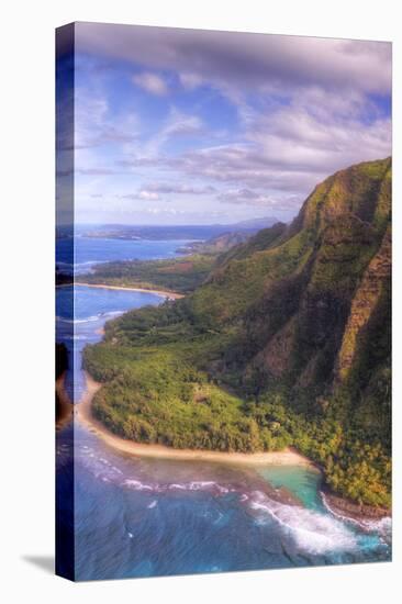 View of Hanalei from Na Pali Coast, Kauai Hawaii-Vincent James-Premier Image Canvas