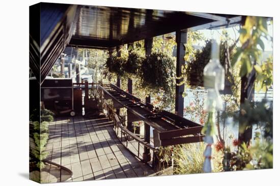 View of Hanging Plants on the Deck of a Floating Home, Sausalito, CA, 1971-Michael Rougier-Premier Image Canvas