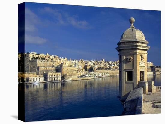 View of Harbor and Fortress Turret, Valletta, Malta-Robin Hill-Premier Image Canvas
