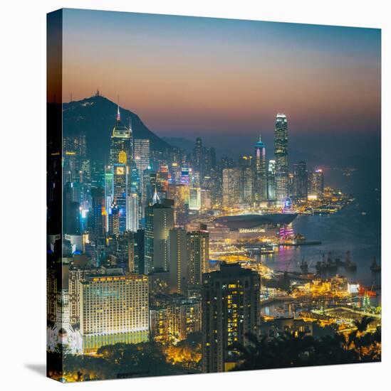 View of Hong Kong Victoria Harbour at Night-Tuimages-Premier Image Canvas