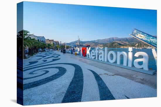 View of I Love Kefalonia sign in Argostoli, capital of Cephalonia, Argostolion, Kefalonia-Frank Fell-Premier Image Canvas