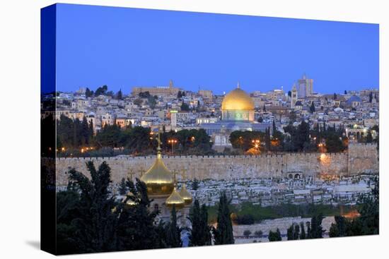 View of Jerusalem from the Mount of Olives, Jerusalem, Israel, Middle East-Neil Farrin-Premier Image Canvas