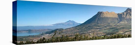 View of Lago del San Pablo and Imbabura volcano from terrace Sacha Ji, Imbabura Province, Ecuador-null-Premier Image Canvas