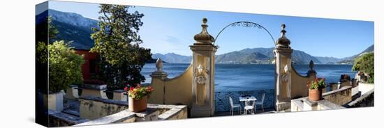 View of Lake Como from a Patio, Varenna, Lombardy, Italy-null-Stretched Canvas