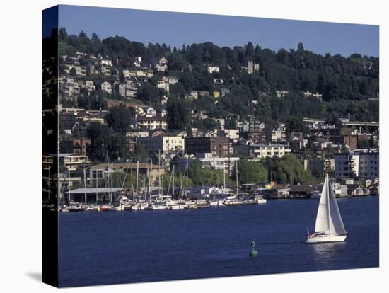 View of Lake Union and Capitol Hill Neighborhood, Seattle, Washington, USA-Connie Ricca-Premier Image Canvas