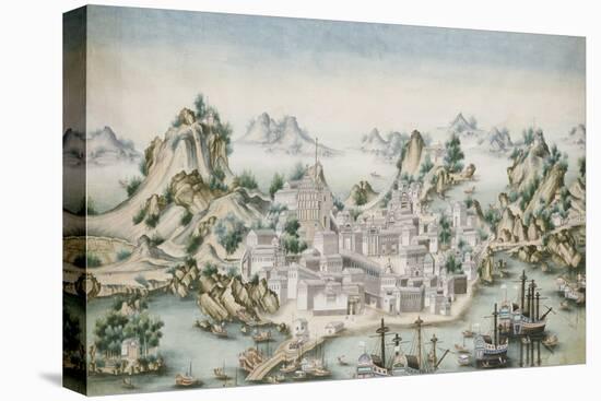 View of Macao, Late 18th Century, Chinese School-null-Premier Image Canvas