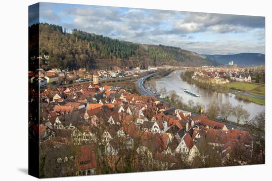 View of Main River and Wertheim, Germany in Winter-Lisa S. Engelbrecht-Premier Image Canvas