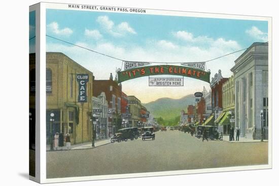 View of Main Street - Grants Pass, OR-Lantern Press-Stretched Canvas