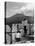 View of Mount Vesuvius from the Town of Torre Annunciata with Men Tending to Drying Pasta-Alfred Eisenstaedt-Premier Image Canvas
