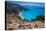 View of Myrtos Beach, coastline, sea and hills near Agkonas, Kefalonia, Ionian Islands-Frank Fell-Premier Image Canvas