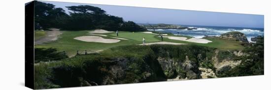 View of People Playing Golf at a Golf Course, Cypress Point Club, Pebble Beach, California, USA-null-Premier Image Canvas