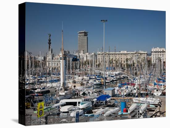 View of Port Vell Showing Columbus Monument, Barcelona, Catalonia, Spain, Europe-Adina Tovy-Premier Image Canvas