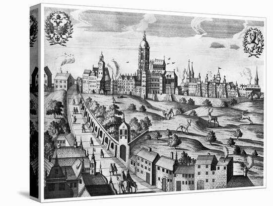 View of Prague Showing the Imperial Palace and the College of Theology, circa 1618-null-Premier Image Canvas