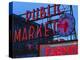 View of Public Market Neon Sign and Pike Place Market, Seattle, Washington, USA-Walter Bibikow-Premier Image Canvas