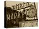 View of Public Market Neon Sign and Pike Place Market, Seattle, Washington, USA-Walter Bibikow-Premier Image Canvas