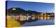 View of River Moselle and Bernkastel-Kues at dusk, Rhineland-Palatinate, Germany, Europe-Ian Trower-Premier Image Canvas