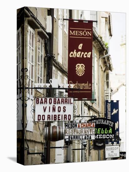 View of Rua Do Franco, a Street Famous for Its Restaurants, Santiago De Compostela, Galicia, Spain-R H Productions-Premier Image Canvas