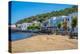 View of small beach and shops in the town of Mandraki, Mandraki, Nisyros, Dodecanese, Greek Islands-Frank Fell-Premier Image Canvas