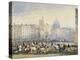 View of Smithfield Market with Figures and Animals, City of London, 1824-George Sidney Shepherd-Premier Image Canvas