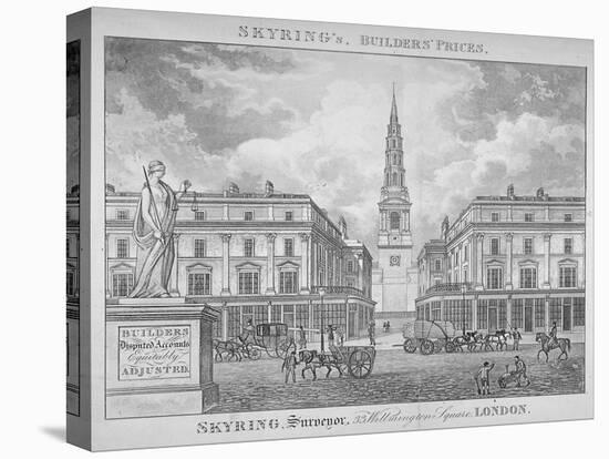 View of St Bride's Church, Fleet Street, Through St Bride Avenue, City of London, 1830-null-Premier Image Canvas