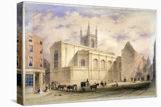 View of St Mary Aldermary with a Street Scene in Watling Street, City of London, C1850-null-Premier Image Canvas