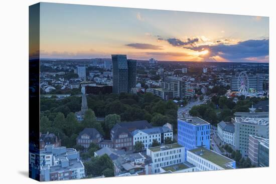 View of St. Pauli at sunset, Hamburg, Germany, Europe-Ian Trower-Premier Image Canvas
