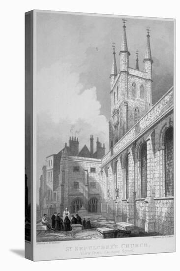 View of St Sepulchre Church from Skinner Street, City of London, 1837-John Le Keux-Premier Image Canvas