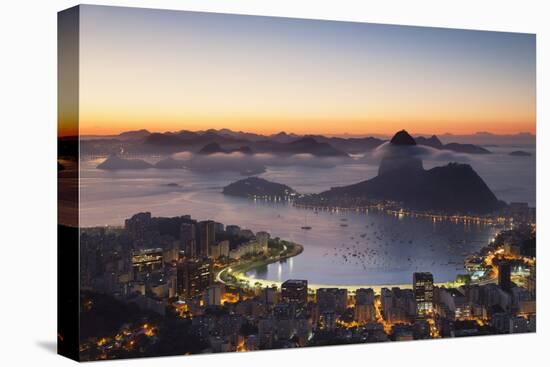 View of Sugarloaf Mountain and Botafogo Bay at Dawn, Rio De Janeiro, Brazil, South America-Ian Trower-Premier Image Canvas