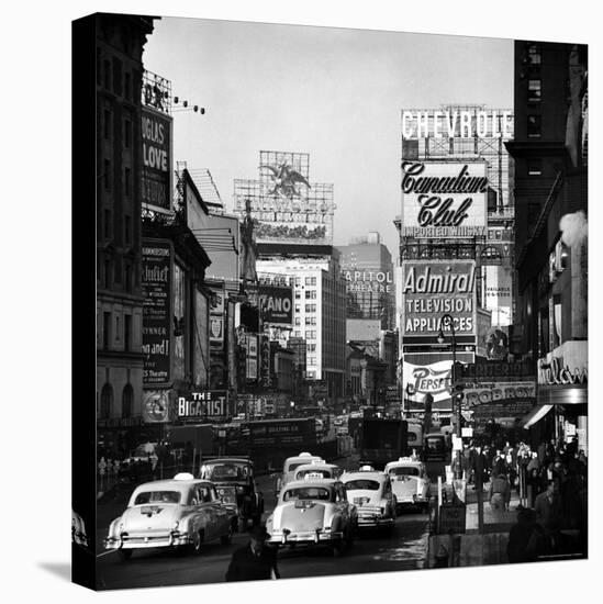 View of Taxi and Traffic Congestion on Broadway Looking North from 45th Street-Andreas Feininger-Premier Image Canvas