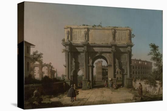 View of the Arch of Constantine with the Colosseum, 1742-5-Canaletto-Premier Image Canvas