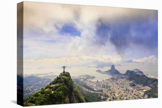 View of the Christ Statue, Sugar Loaf and Guanabara Bay. Rio De Janeiro, Brazil, South America-Alex Robinson-Premier Image Canvas