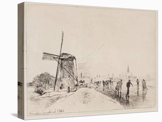 View of the City of Maaslins, 1862 (Etching)-Johan-Barthold Jongkind-Premier Image Canvas