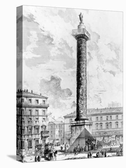 View of the Column of Marcus Aurelius in the Piazza Colonna, from the 'Views of Rome' Series,…-Giovanni Battista Piranesi-Premier Image Canvas