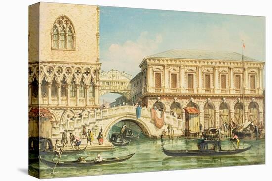 View of the Doge's Palace, the Bridge of Sighs and the Prison-Giovanni Grubacs-Premier Image Canvas