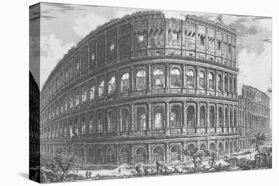 View of the Flavian Amphitheatre, known as the Colosseum from 'Vedute', First Published in 1756-Giovanni Battista Piranesi-Premier Image Canvas