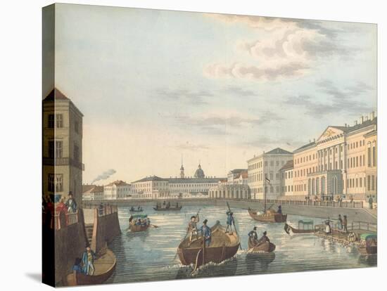 View of the Fontanka River in Saint Petersburg, 1820s-null-Premier Image Canvas