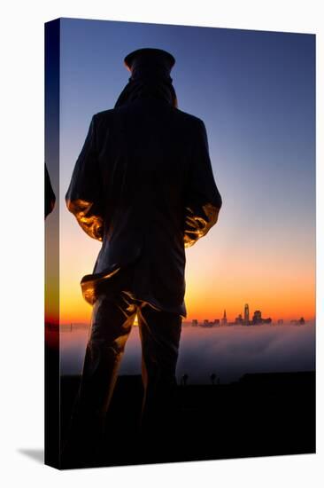 View of the Lone Sailor San Francisco Harbor Navy Fog Explore-Vincent James-Premier Image Canvas