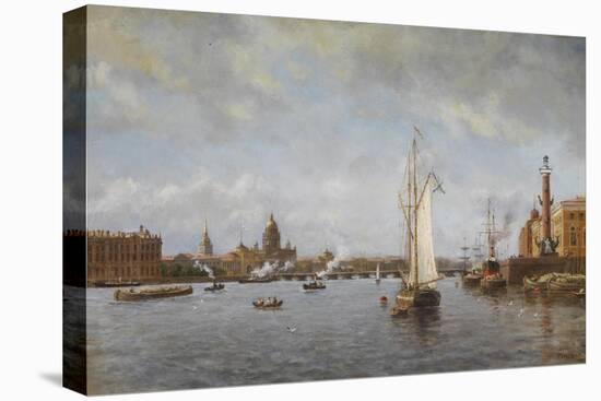 View of the Neva at the Vasilyevsky Island, 1898-Alexander Karlovich Beggrov-Premier Image Canvas