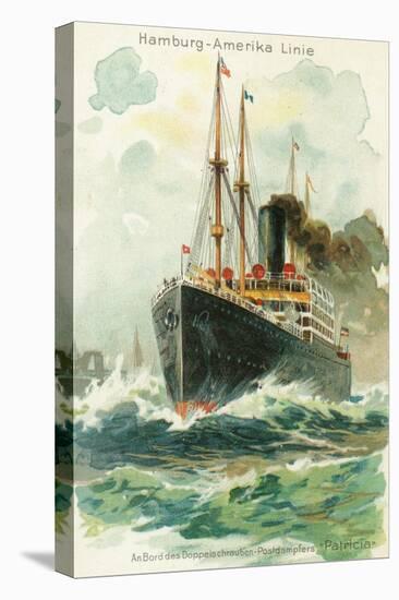 View of the Patricia at Sea, Hamburg-America Line-Lantern Press-Stretched Canvas